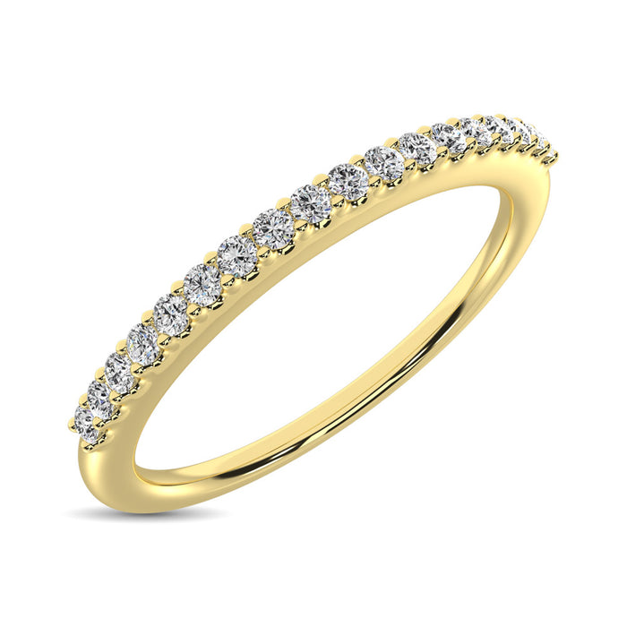 10K Yellow Gold 1/10 Ctw Diamond Wedding Ring