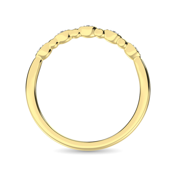 Diamond 1/50 Ct.Tw. Marquise and Bubble Shape Stackable Band in 10K Yellow Gold