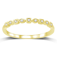 Thumbnail for Diamond 1/20 Ct.Tw. Marquse and Square Shape Stackable Band in 14K Yellow Gold