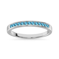 Thumbnail for Aquamarine 1/4 Ct.Tw. Ladies Machine Band in 14K White Gold