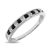 Thumbnail for 14K White Gold 1/6 Ctw Black & White Diamond Machine Band