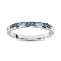 Thumbnail for Blue Diamond 1/5 Ct.Tw. Machine Band in 14K White Gold