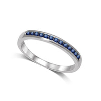 Thumbnail for 14K White Gold 1/4 Ctw Blue Sapphire Machine Band