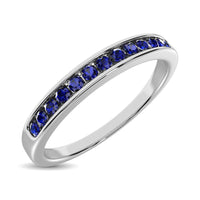 Thumbnail for 14K White Gold 1/4 Ctw Blue Sapphire Machine Band
