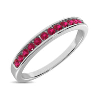 Thumbnail for 14K White Gold 1/5 Ctw Ruby Machine Band