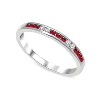 Thumbnail for 14K White Gold 1/5 Ctw Ruby & Diamond Machine Band