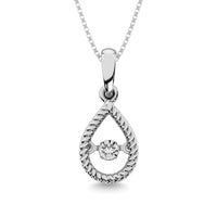 Thumbnail for Sterling Silver Moving Diamond Accent Pear Shape Pendant