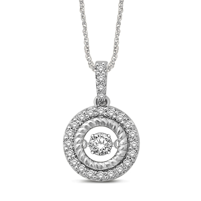 10K White Gold 2/5 Ctw Diamond Fashion Pendant