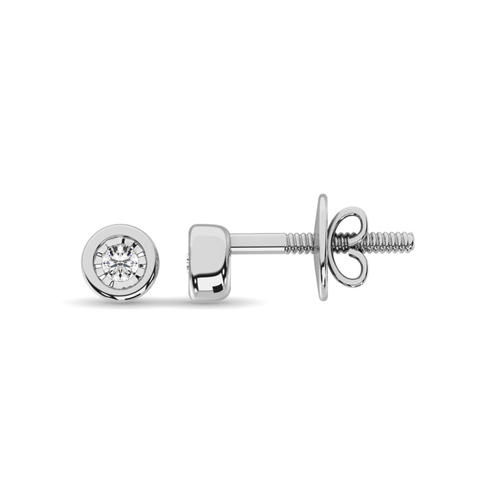 Diamond 1/20 Ct.Tw. Solitaire Stud Earrings in 10K White Gold