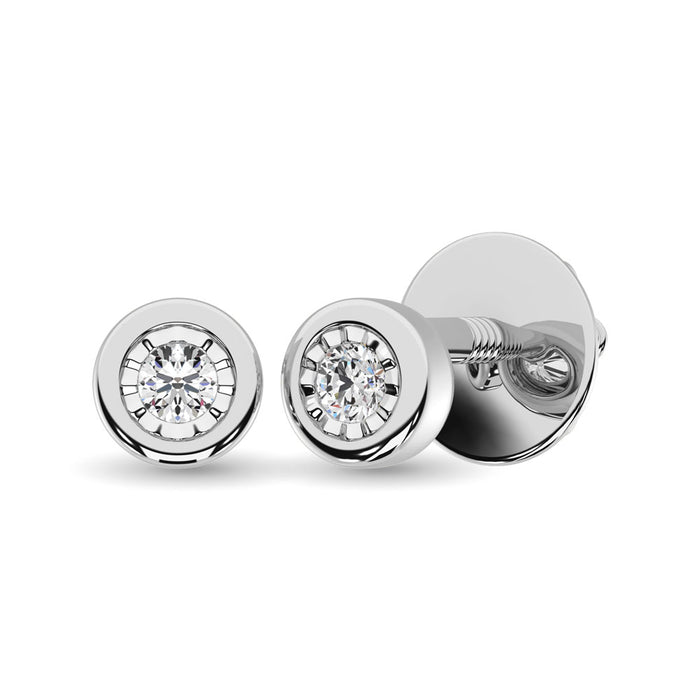 Diamond 1/6.Tw. Solitaire Studs in 10K White Gold