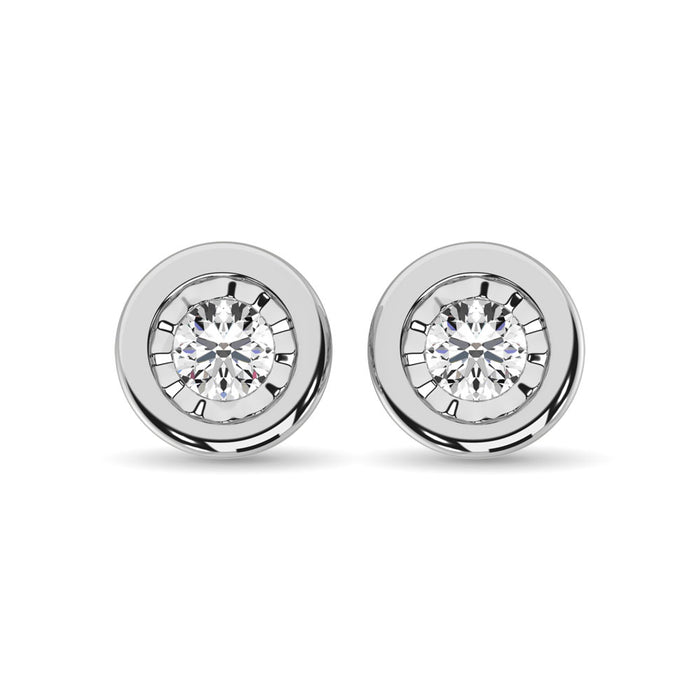 Diamond 1/6.Tw. Solitaire Studs in 10K White Gold