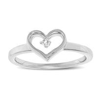 Thumbnail for Sterling Silver Diamond Accent Heart Ring