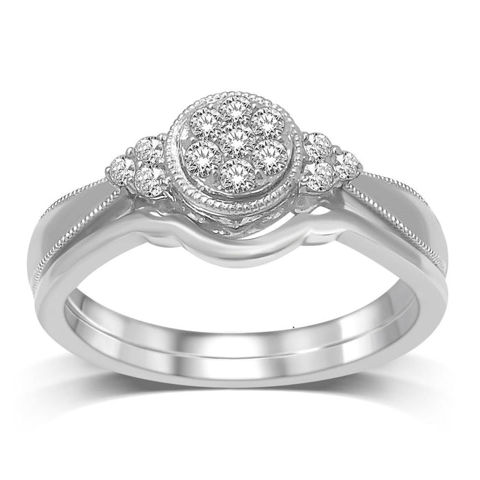 10K White Gold 1/5 Ctw Diamond Bridal Ring