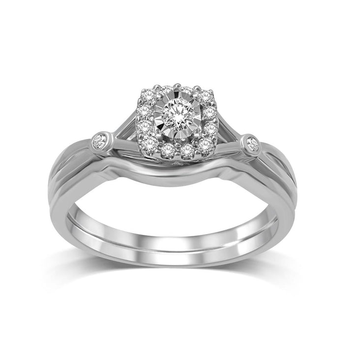 10K White Gold 1/5 Ctw Diamond Bridal Ring