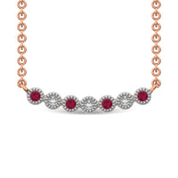 Thumbnail for Diamond 1/10 Ct.Tw. And Ruby Fashion Necklace in 10K Rose Gold