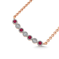 Thumbnail for Diamond 1/10 Ct.Tw. And Ruby Fashion Necklace in 10K Rose Gold