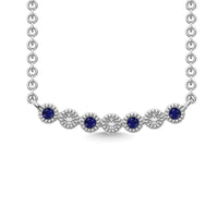 Thumbnail for Diamond 1/10 Ct.Tw. And Blue Sapphire Band in 10K White Gold