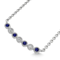 Thumbnail for Diamond 1/10 Ct.Tw. And Blue Sapphire Band in 10K White Gold