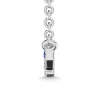 Thumbnail for Diamond 1/8 Ct.Tw. And Blue Sapphire Fashion Necklace in 10K White Gold