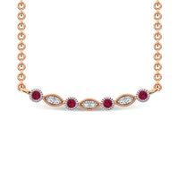 Thumbnail for Diamond 1/8 Ct.Tw. And Ruby Fashion Necklace in 10K Rose Gold