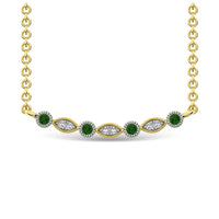 Thumbnail for Diamond 1/10 Ct.Tw. And Tsaverite Fashion Necklace in 10K Yellow Gold