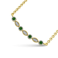 Thumbnail for Diamond 1/10 Ct.Tw. And Tsaverite Fashion Necklace in 10K Yellow Gold