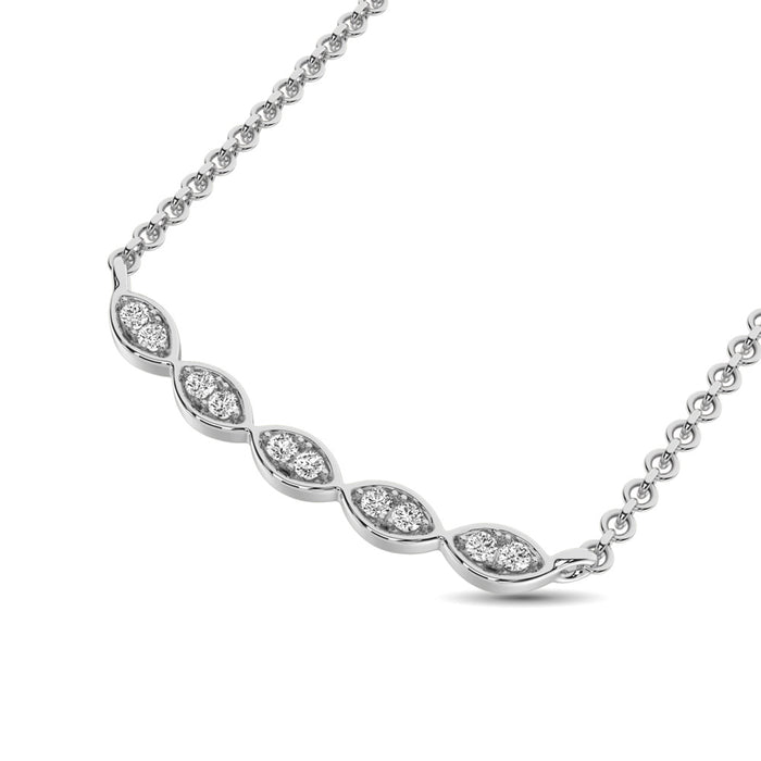 10K White Gold 1/10 Ctw Diamond Fashion Necklace