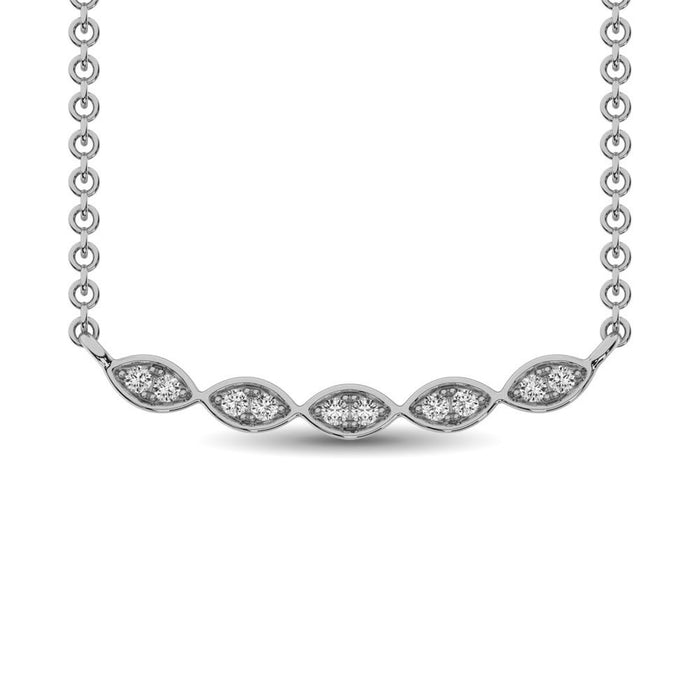 10K White Gold 1/10 Ctw Diamond Fashion Necklace