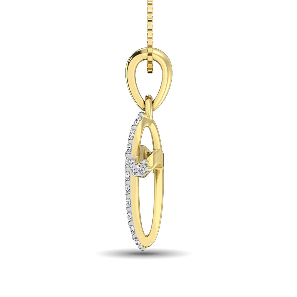 10K Yellow Gold 1/10 Ctw Diamond Cross Pendant