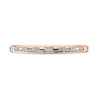 Thumbnail for Diamond 1/10 Ct.Tw. Round and Baguette Stackable Ring in 14K Rose Gold