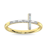 Thumbnail for Diamond 1/6 Ct.Tw. Round and Baguette Stackable Ring in 14K Yellow Gold