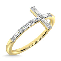 Thumbnail for Diamond 1/6 Ct.Tw. Round and Baguette Stackable Ring in 14K Yellow Gold