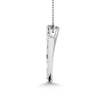 Thumbnail for Diamond 1/5 Ct.Tw. Round and Baguette Cut Open Circle Pendant in 10K White Gold