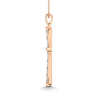 Thumbnail for Diamond 1/6 Ct.Tw. Round and Baguette Cut Cross Pendant in 10K White Gold