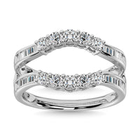 Thumbnail for Diamond 3/4 Ct.Tw. Round and Baguette Wraps and Enhancer in 14K White Gold