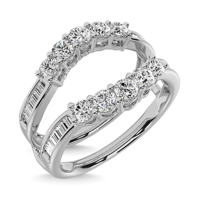 Diamond 3/4 Ct.Tw. Round and Baguette Wraps and Enhancer in 14K White Gold