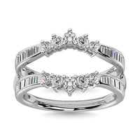 Thumbnail for Diamond 3/4 Ct.Tw. Round and Baguette Wraps and Enhancer in 14K White Gold