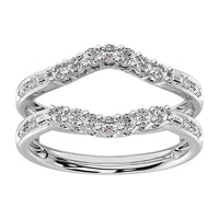 Thumbnail for 14K White Gold 1/2 Ct.Tw. Round and Baguette Diamond Guard Ring