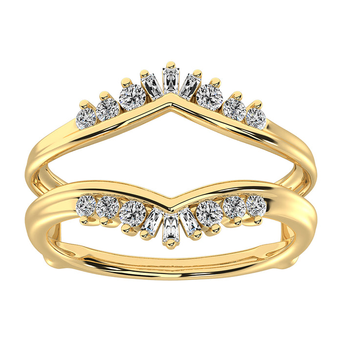 10K Yellow Gold 1/3 Ct.Tw. Diamond Guard Ring