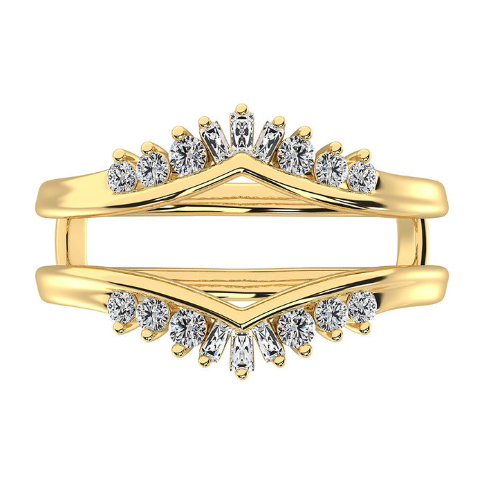 10K Yellow Gold 1/3 Ct.Tw. Diamond Guard Ring