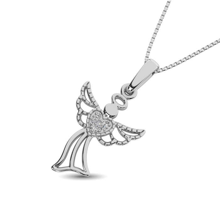 Diamond 1/50 Ct.Tw. Fairy Pendant in Sterling Silver