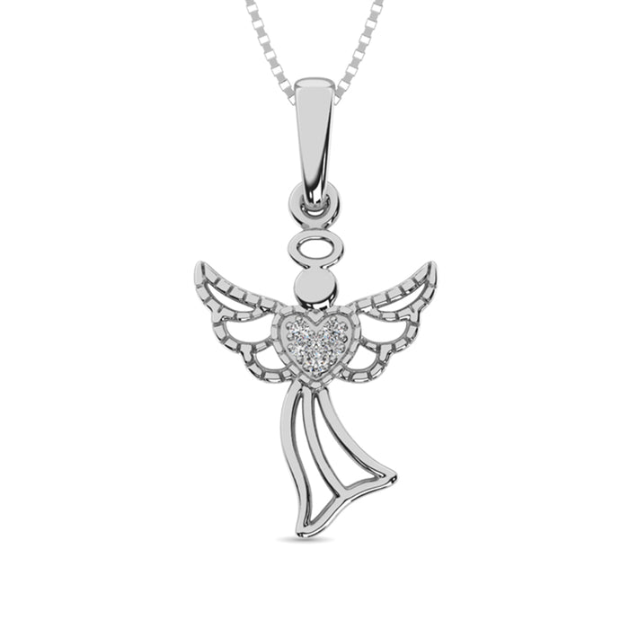 Diamond 1/50 Ct.Tw. Fairy Pendant in Sterling Silver