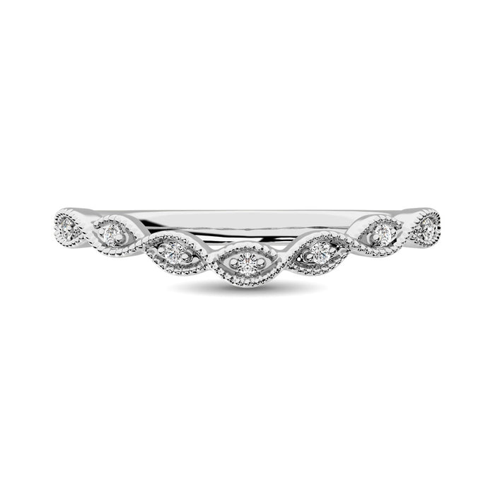 10K White Gold 1/20 Ctw Diamond Stackable Ring