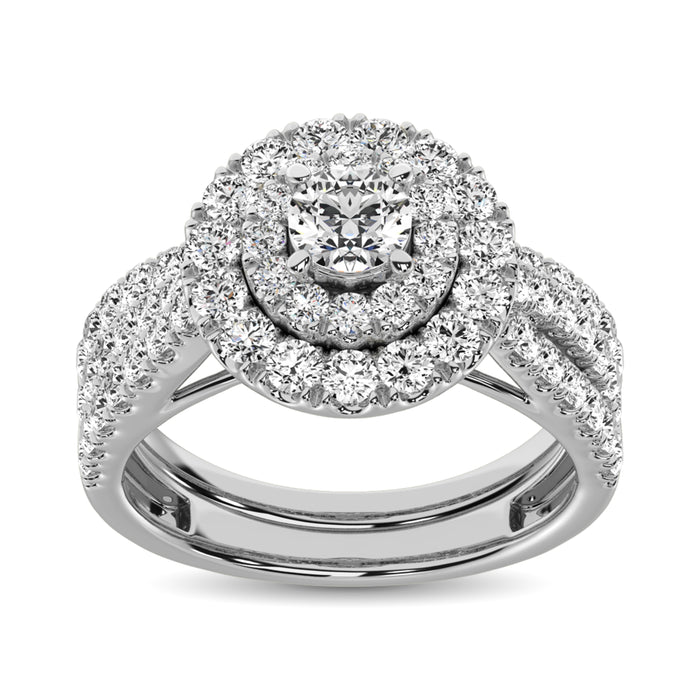 Diamond 2 Ct.Tw. Double Halo Bridal Ring in 10K White Gold