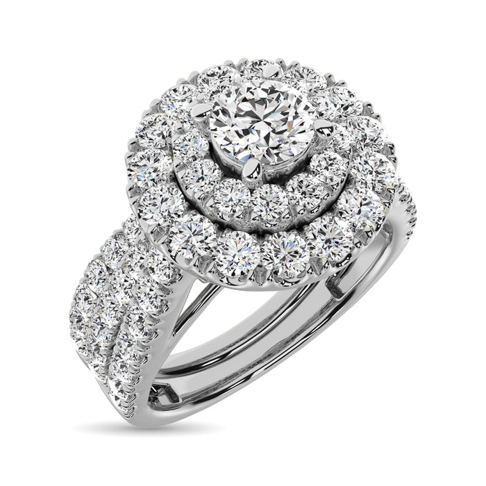 Diamond 2 Ct.Tw. Double Halo Bridal Ring in 10K White Gold