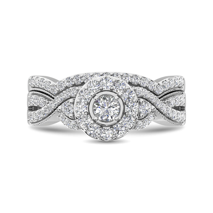 10K White Gold 3/4 Ctw Diamond Bridal Ring