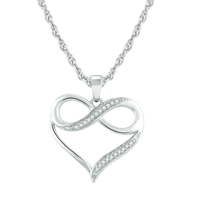 10K White Gold 1/20 Ctw Diamond Heart Pendant