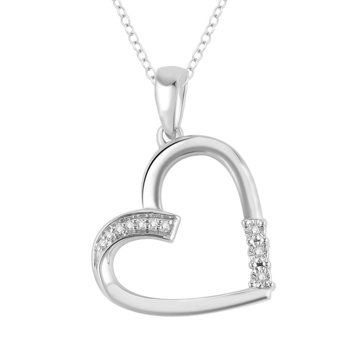 Sterling Silver Diamond Accent Heart Pendant