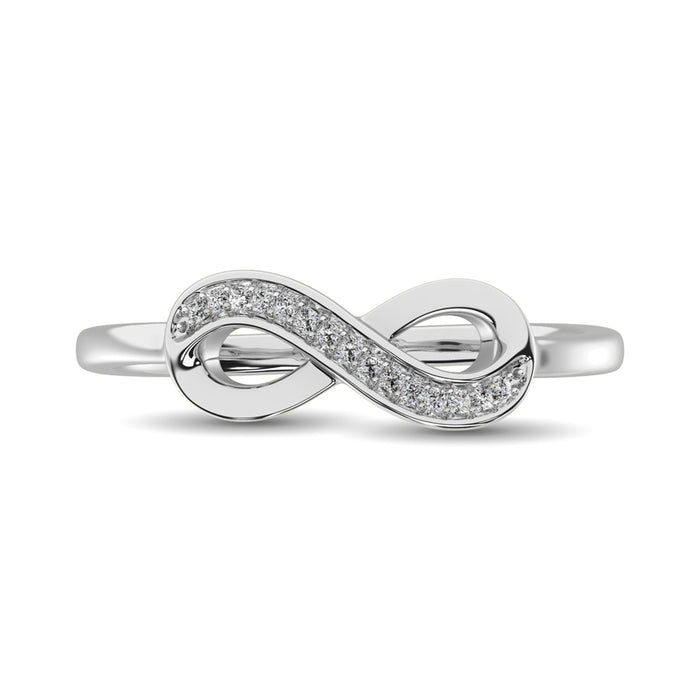 10K White Gold 1/20 Ctw Diamond Infinity Ring