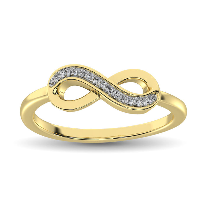 10K Yellow Gold 1/20 Ctw Diamond Infinity Ring